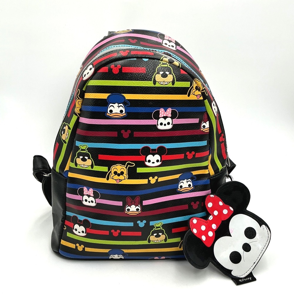 Disney Funko Pop Mickey Friends Rainbow Stripe Emoji Mini Backpack Minnie Charm